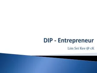 dip entrepreneur