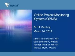 Online Project Monitoring System (OPMS)