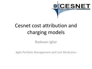 Cesnet cost attribution and charging models
