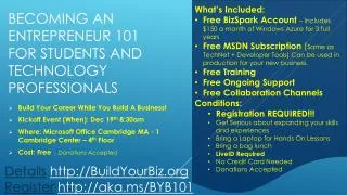 Becoming an Entrepreneur 101 for Students and Technology Professionals
