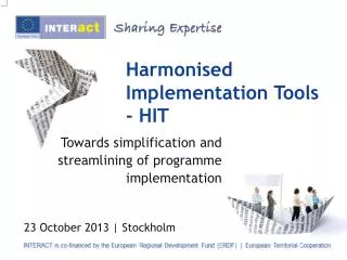 Harmonised Implementation Tools - HIT
