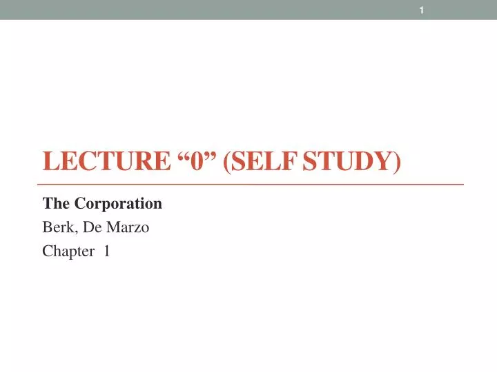 lecture 0 self study