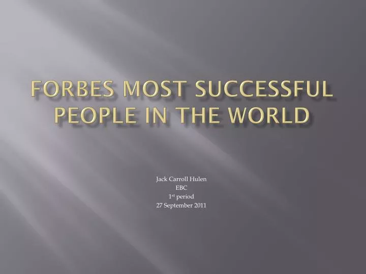 forbes most successful people in the world