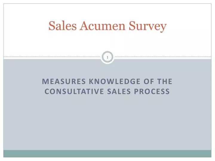 sales acumen survey