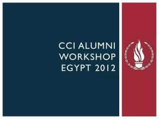 CCI ALUMNI WORKSHOP Egypt 2012