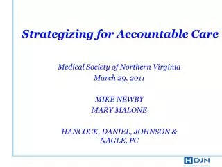Strategizing for Accountable Care