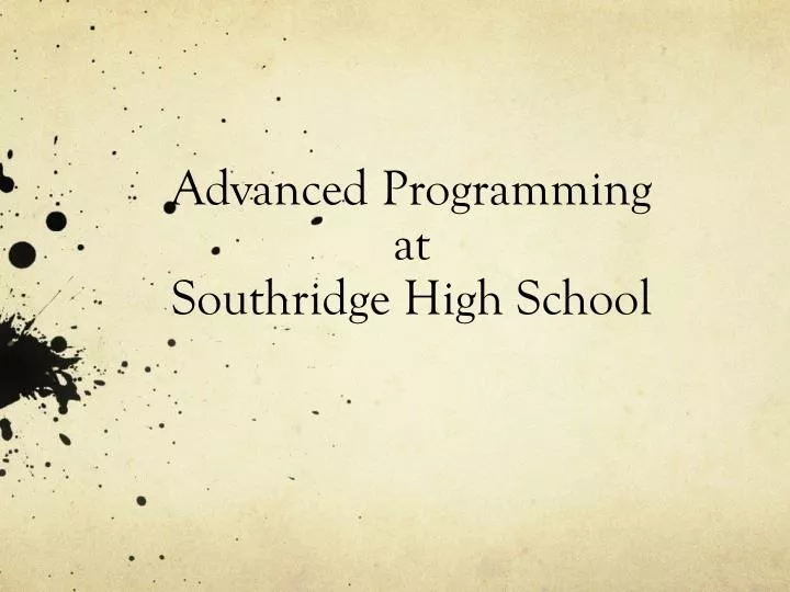 advanced programming at southridge high school