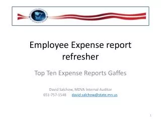 Employee Expense report refresher