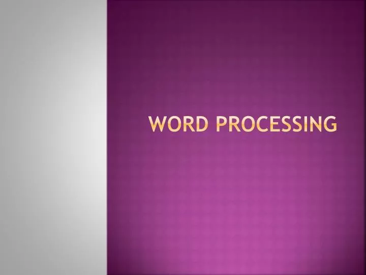 word processing