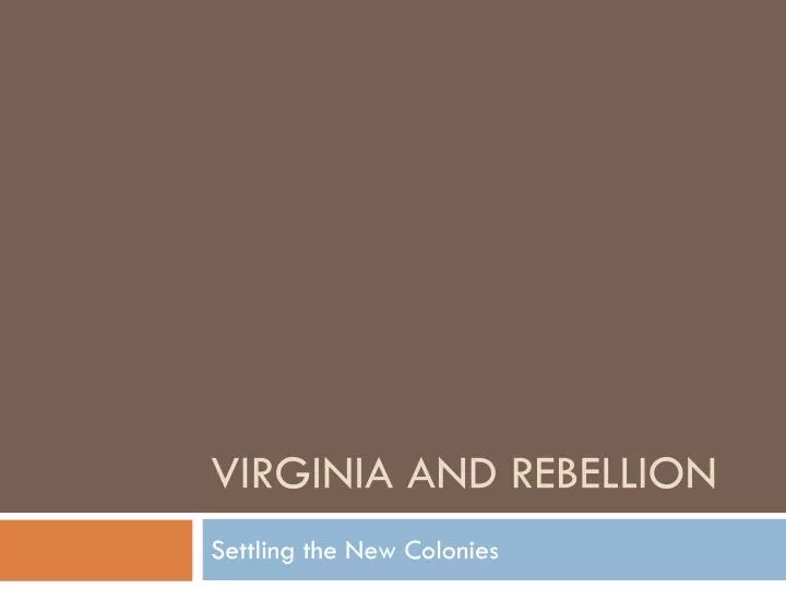 virginia and rebellion