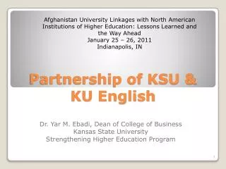 Partnership of KSU &amp; KU English