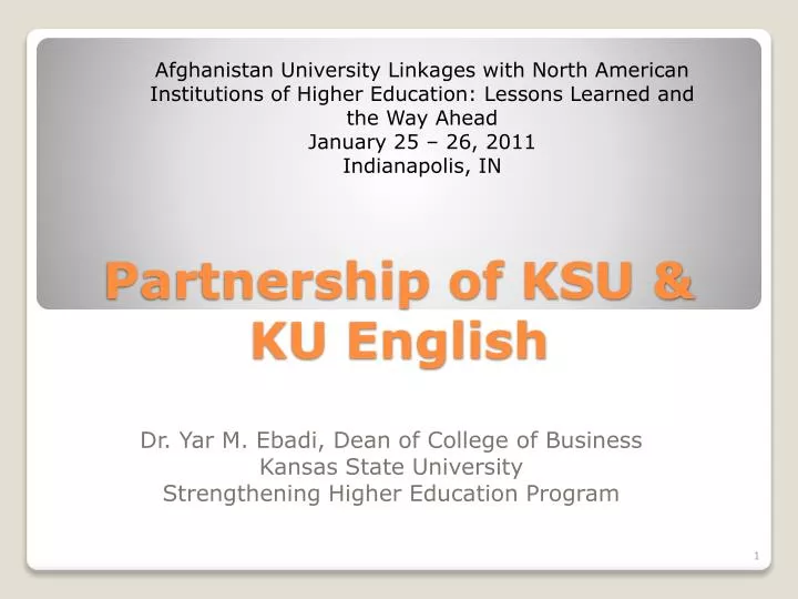 partnership of ksu ku english