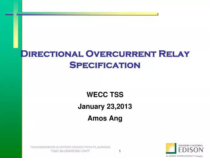 directional overcurrent relay specification