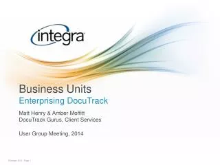 Business Units Enterprising DocuTrack