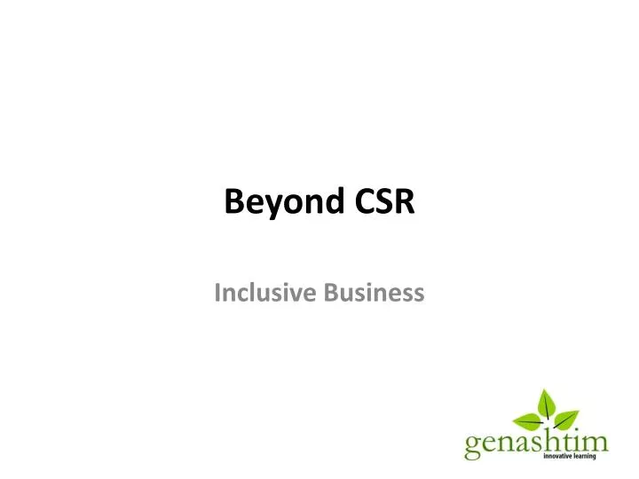 beyond csr