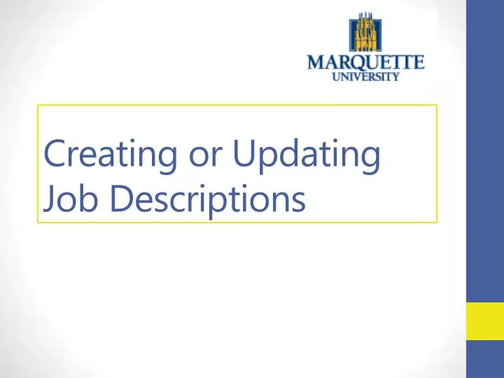 creating or updating job descriptions