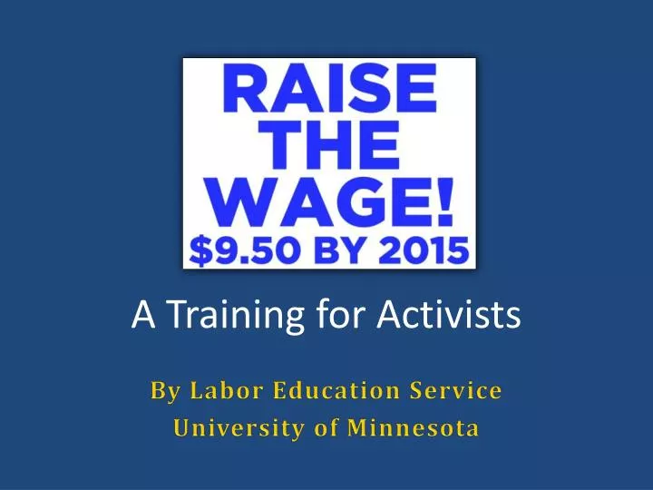 a training for activists
