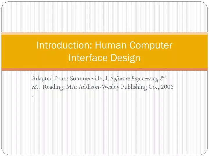 introduction human computer interface design