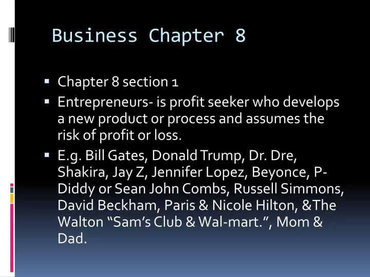 business chapter 8