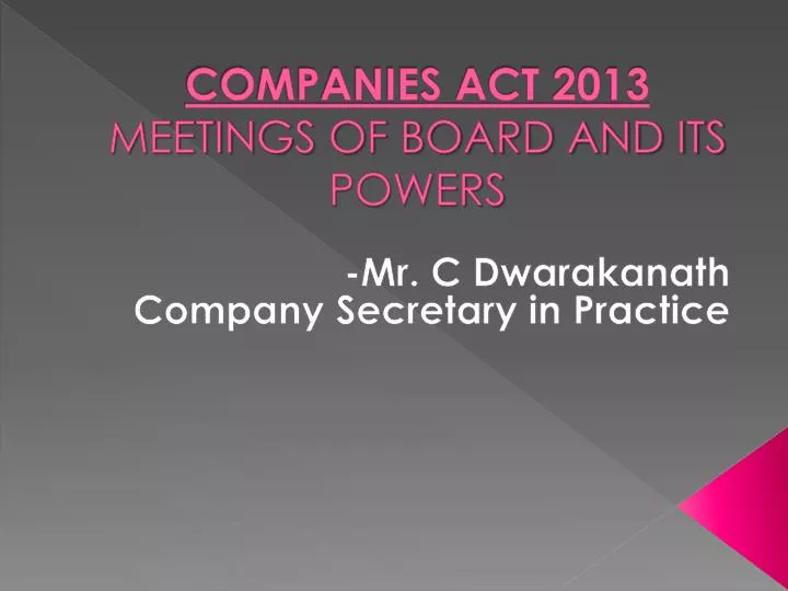 companies act 2013 meetings of board and its powers