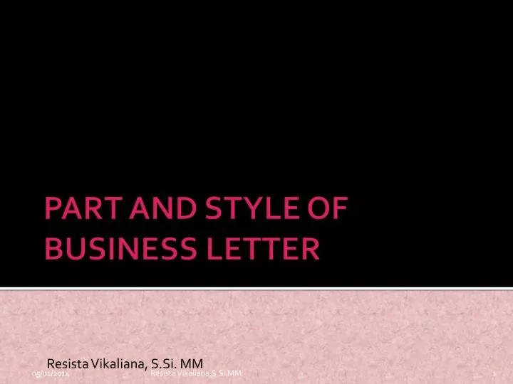 part and style of business letter