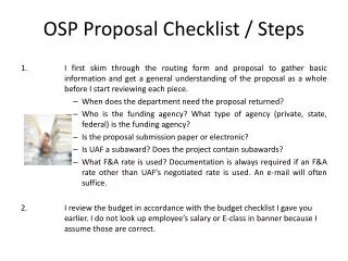 osp proposal checklist steps