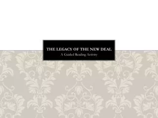 the legacy of the new deal