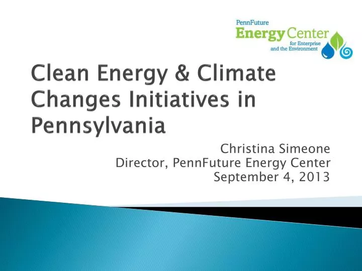 clean energy climate changes initiatives in pennsylvania