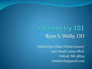 Optometry 101