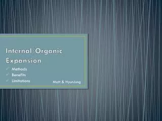 Internal/Organic Expansion