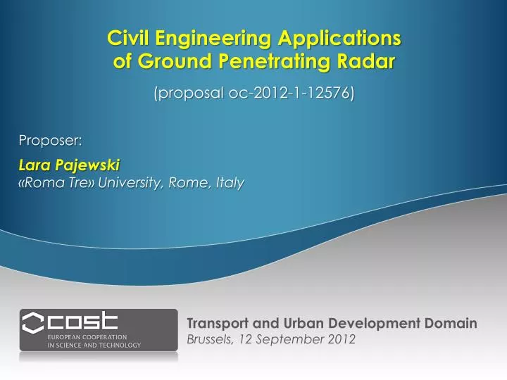 civil engineering applications of ground penetrating radar proposal oc 2012 1 12576