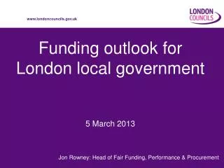 Funding outlook for London local government