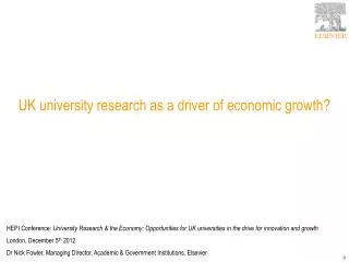 UK university research as a driver of economic growth?
