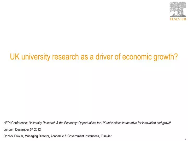 uk university research as a driver of economic growth