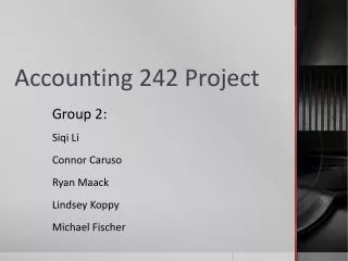 Accounting 242 Project