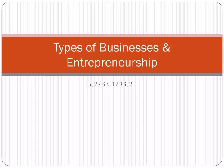 types of businesses entrepreneurship