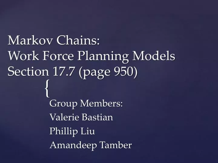 markov chains work force planning models section 17 7 page 950