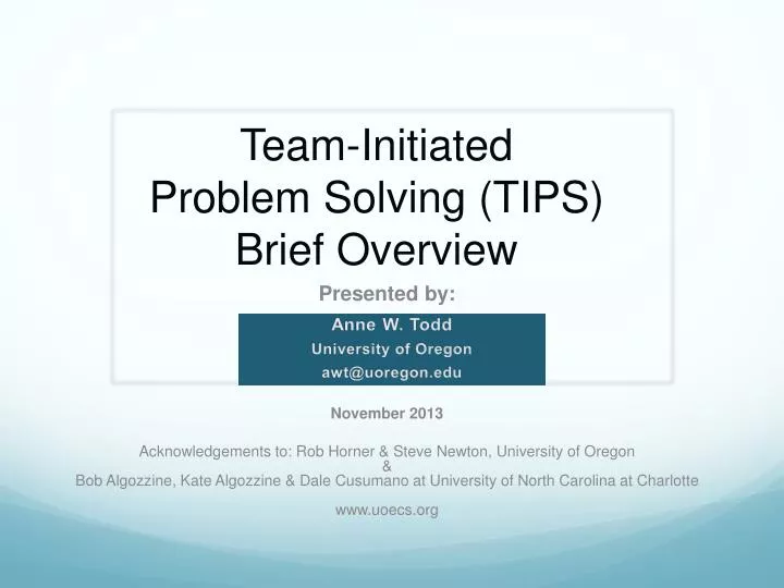 team initiated problem solving tips brief overview