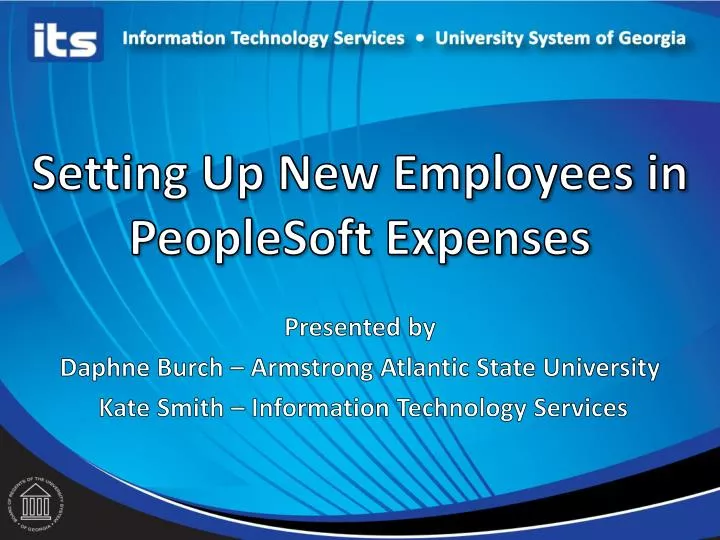 setting up new employees in peoplesoft expenses