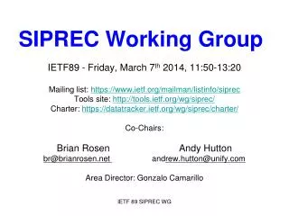 SIPREC Working Group