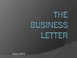 The Business Letter