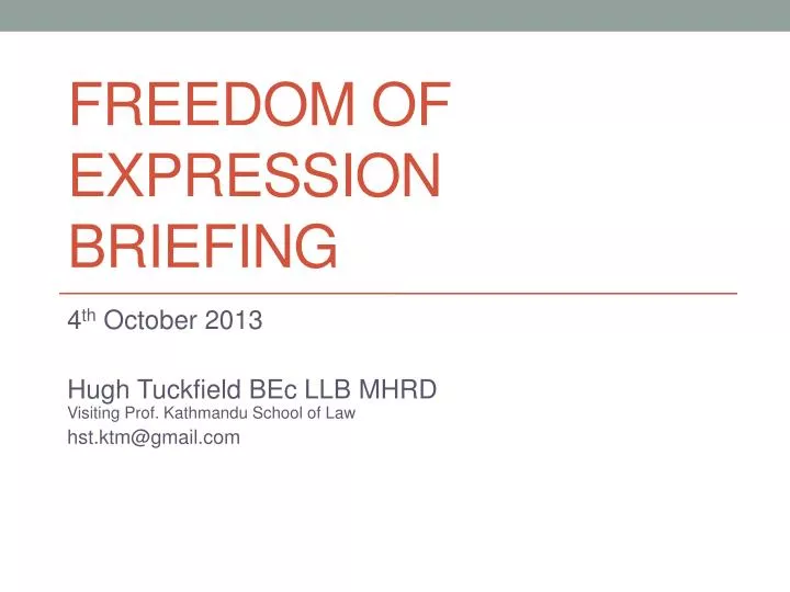 freedom of expression briefing
