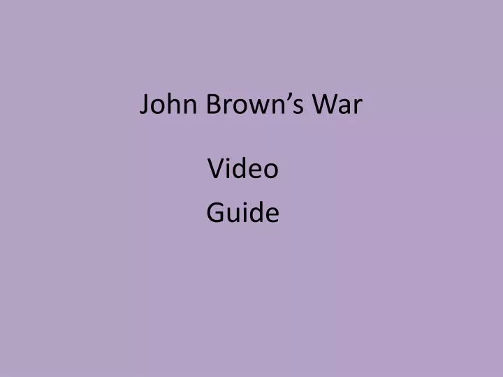 john brown s war