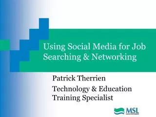 Using Social Media for Job Searching &amp; Networking
