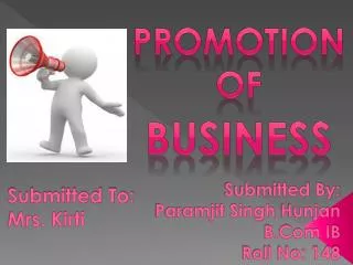 Promotion Of