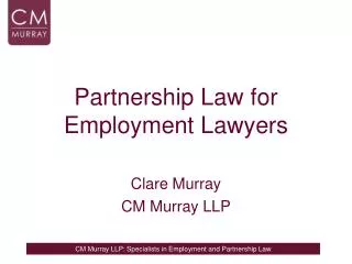 Partnership Law for Employment Lawyers