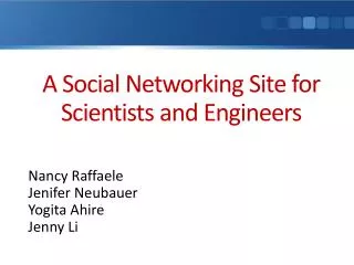 a social networking site for scientists and engineers