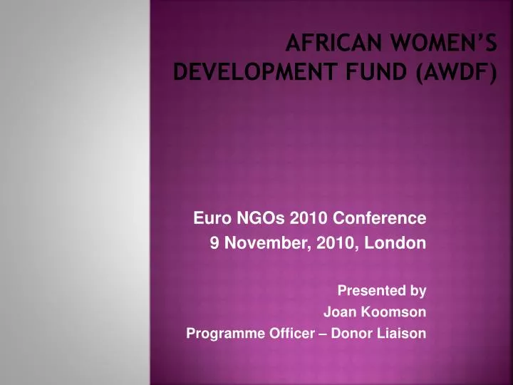 african women s development fund awdf
