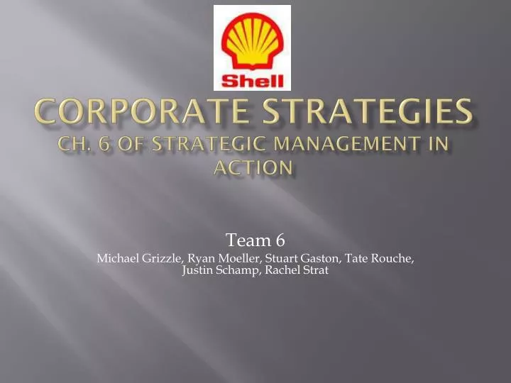 corporate strategies ch 6 of strategic management in action