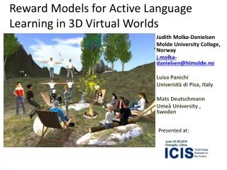 Reward Models for Active Language Learning in 3D Virtual Worlds